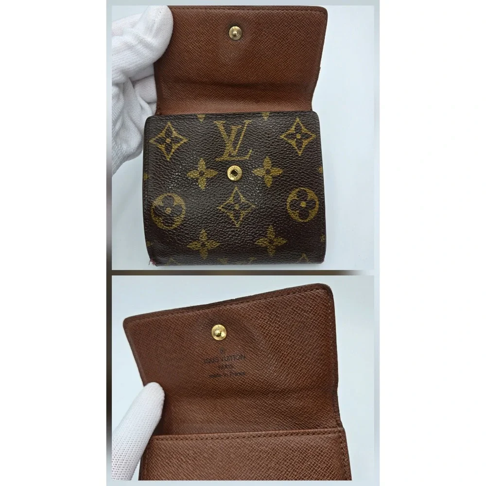 Louis Vuitton Monogram Canvas Elise Trifold Wallet Brown